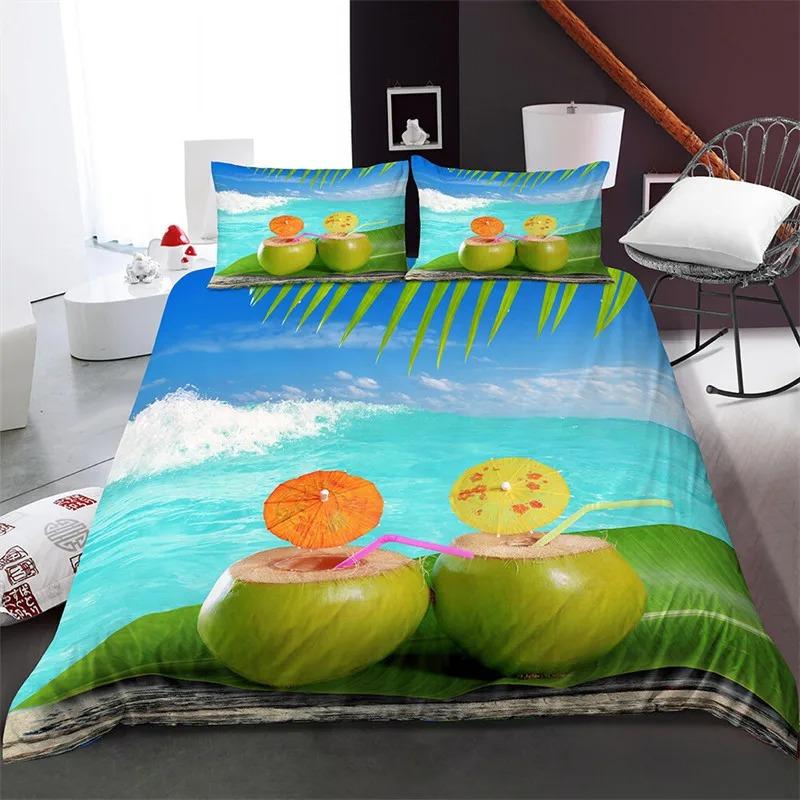 Beach Scenery Duvet Cover Summer Hawaii Landscape Bedding Set Twin Full King For Girl Boys M