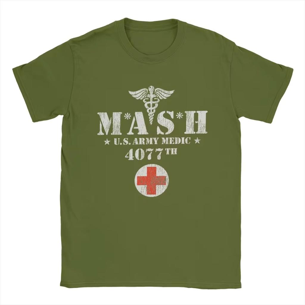 Mash 4077 Summer Oversized Round Neck Harajuku Retro Fashion Mens Short Sleeve Tees High Quality Casual Funny Cotton Men Tops