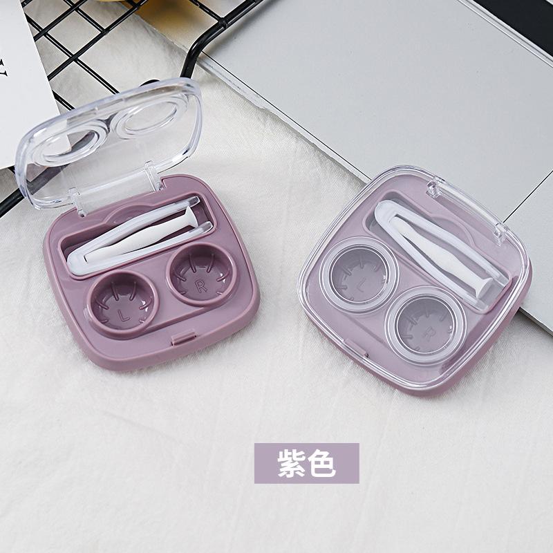 

1 шт. Портативный контейнер для контактных линз для женщин, дорожный, для красоты зрачков, футляр для контактных линз, дорожный набор с пинцетом