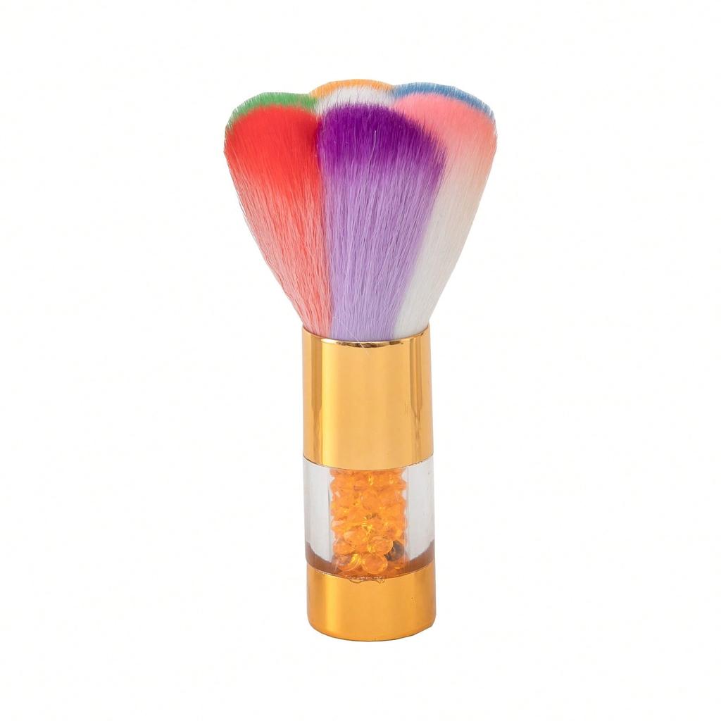 Nail Art Tools, Nail Cleaning Brush, Dust Removal Brush, Rhinestone Glitter Brush, Petal-Shaped Brush, Makeup Brush, Rainbow Multicolor Brush