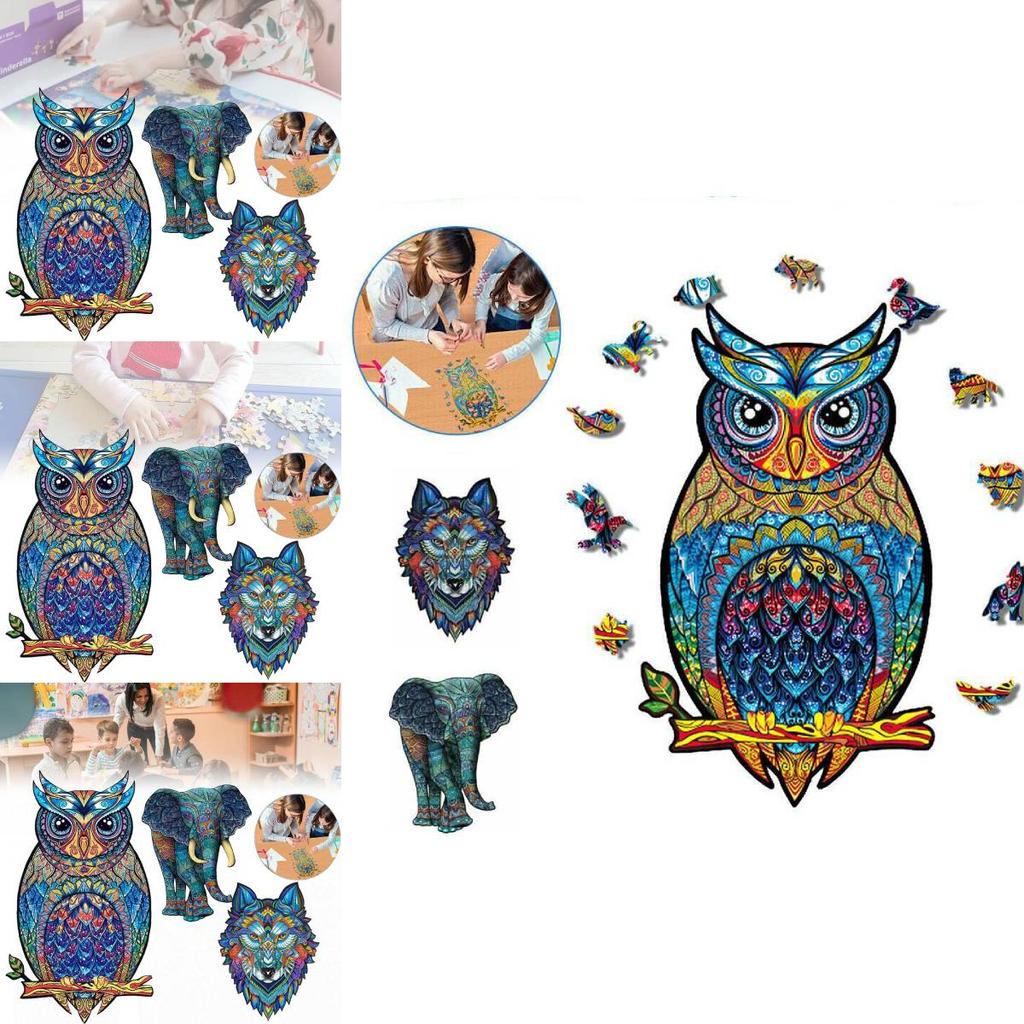 Unique Adult Wooden Puzzle With Intricate Animal Shapes Perfect For Stress Relief