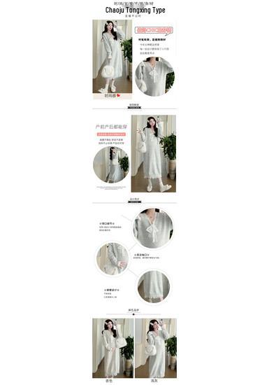 Neues Herbst/Winter Umstands-Strickkleid mit Spitze und Schleife
