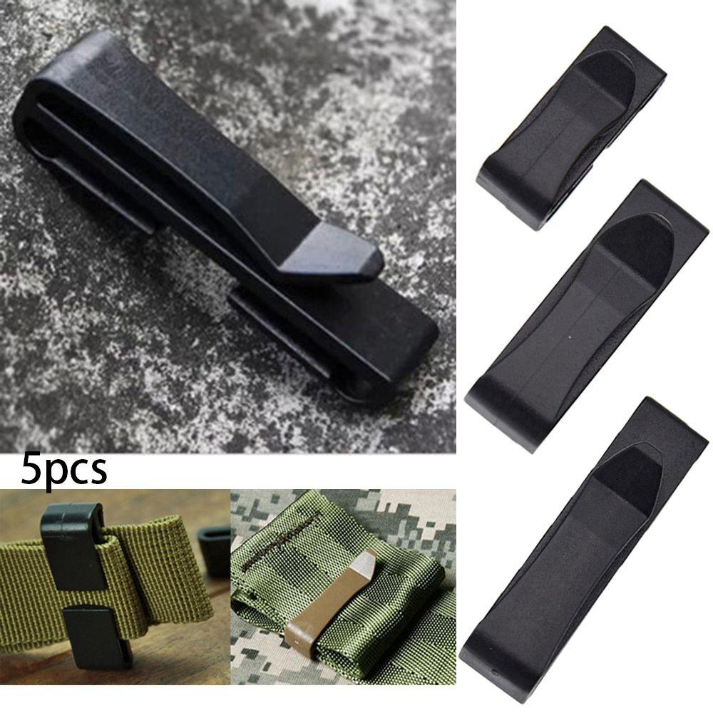 5 Stück Schwarzes Camping Wanderrucksack Gurt Zubehör Rucksack Schnallen Gürtelende Clip Molle Gurtband Schnalle Versteller Halter