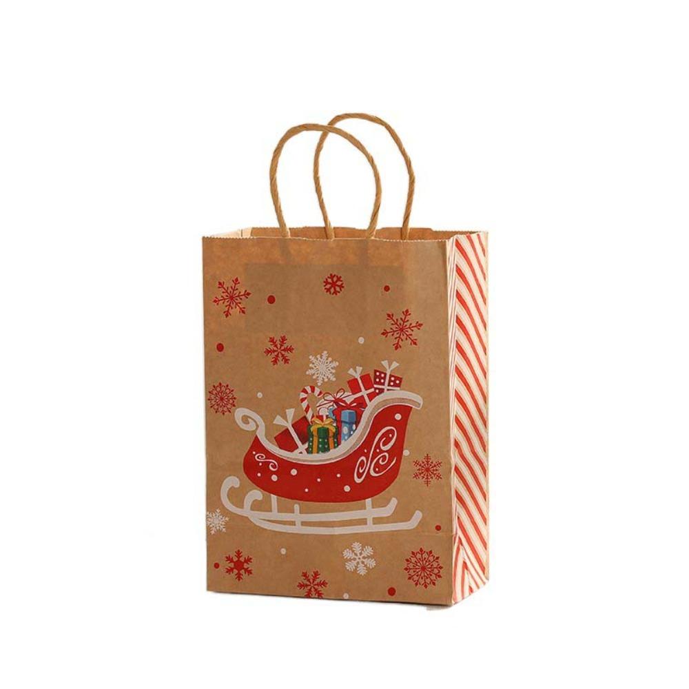 10Pcs Kraft Paper Gift Packaging Bags Reusable Tote Bag Practical Christmas Gift Bag  New Year