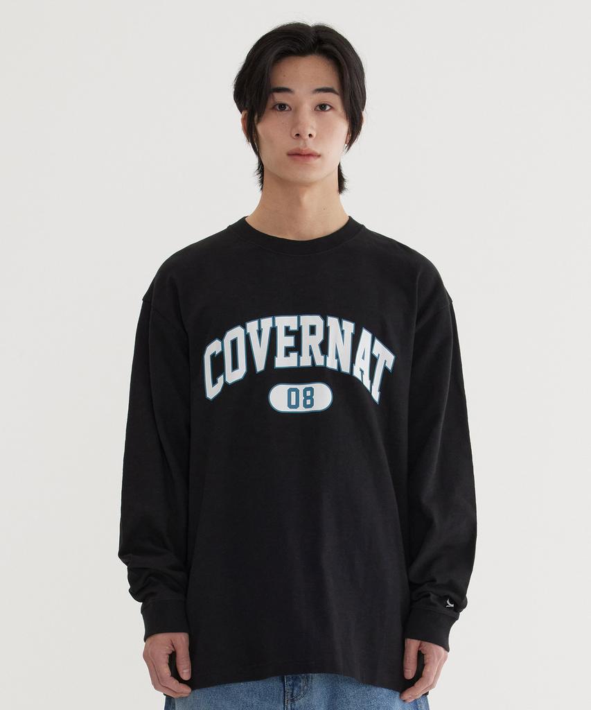 COVERNAT Slub Arch Logo Long Sleeve Black