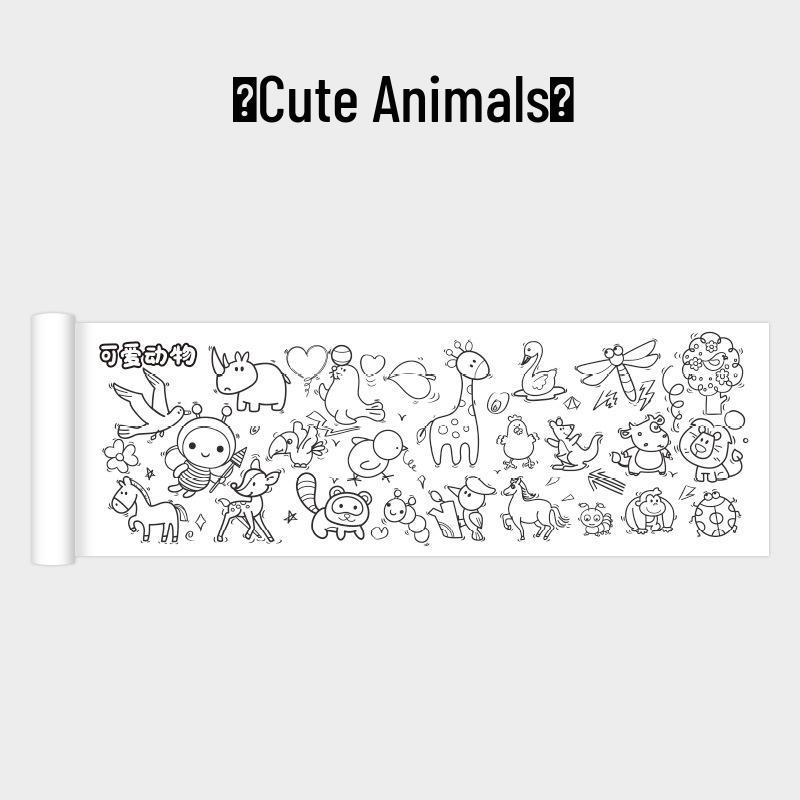 Children's Giant Coloring Scroll - Wall-Mountable Doodle and Painting Paper for Kindergarten
