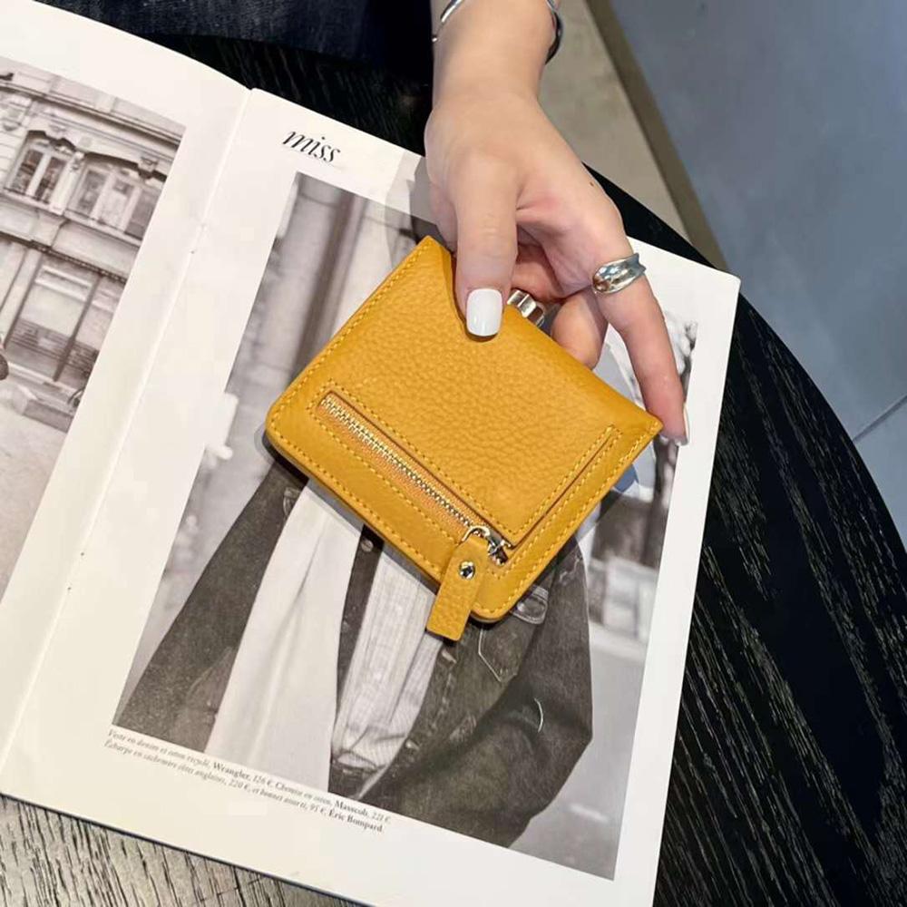 Portofele de damă scurte din piele naturală 2025, primul strat de piele de vacă, portmoneu de modă, portofel bifold cu cerb, suport pentru carduri