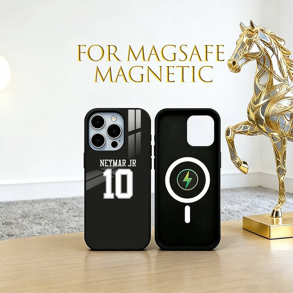 Neymar No.10 Football Theme Phone Case For iPhone17,16,15,14,13,12,11 Plus,Pro Magnetic with Magsafe Wireless Charging