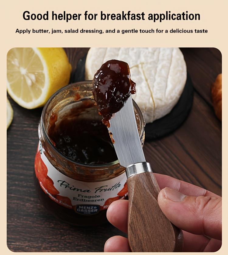 6pcs Color Boxed Walnut Handle Cheese Tool Set, Western Style Knife, Fork, Butter Scraper, Stainless Steel Cheese Knife