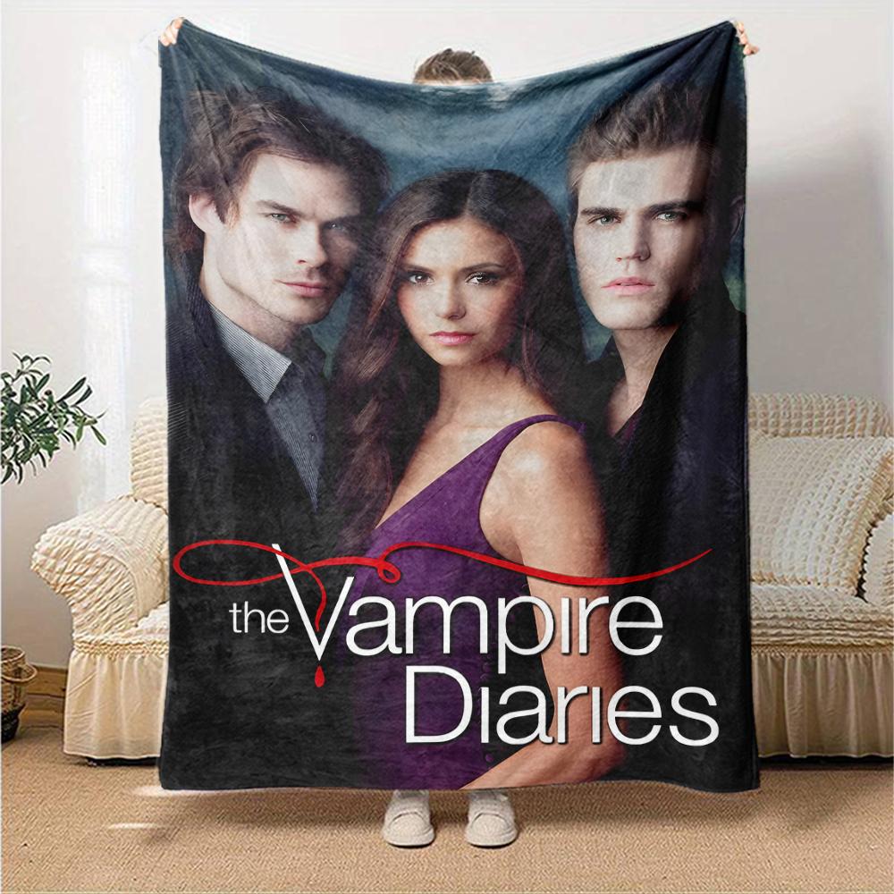 1pc The Vampire Diaries1 Blanket, Gift, for Men and Women, Soft Blanket, Good for Sofa Bed Couch Travel, Lightweight Flannel Blanket