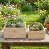 Solid Wood Square Lidless Storage Box - Multipurpose Wedding Party Favor, Single Layer.