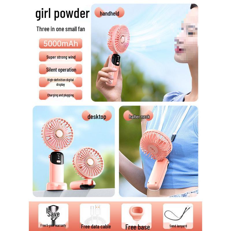 2025 Portable Silent Mini USB Rechargeable Fan - Cute, Handheld, and Student-Friendly
