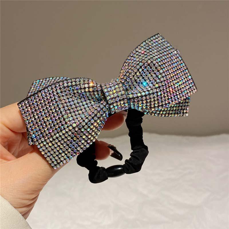 

Бриллиантовый бант кольцо для волос японская волнистая резинка для волос блестящий цветок для головы завязка резинка для волос корейская девушка женщины головная веревка