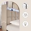 LED Light Bed Soft Cushion Headboard Upholstered with 2/4 Drawers USB Charging Metal Basket Strong Wood Slat Support Bedroom Furniture Teen