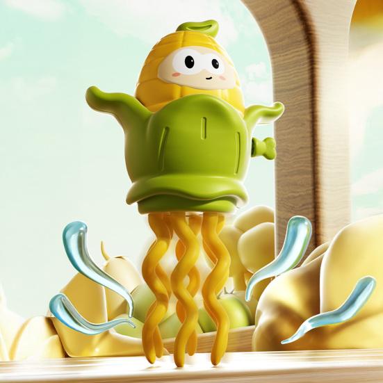 Kids Wind-up Dancing Corn Toy Educational Clockwork Spring Corn Octopus Toy Toddlers Boys Girls Crawling Cartoon Corn Toy