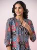 Indigo Patchwork Printed Cotton Top