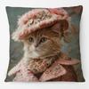 Fashion Chic Floral Animals Posters Cushion Cover Tiger Leopard Highland Cow Cockatoo Cat Dog Print Pillow Case