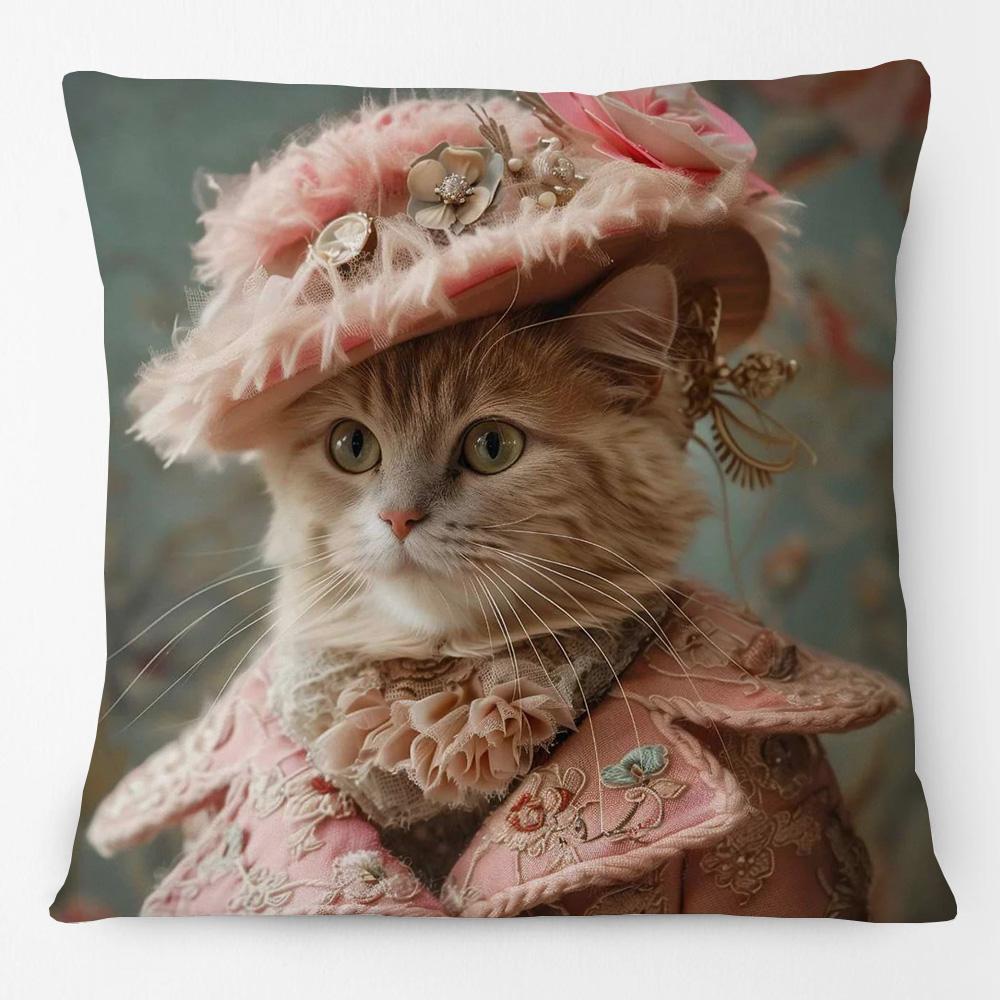 Fashion Chic Floral Animals Posters Cushion Cover Tiger Leopard Highland Cow Cockatoo Cat Dog Print Pillow Case