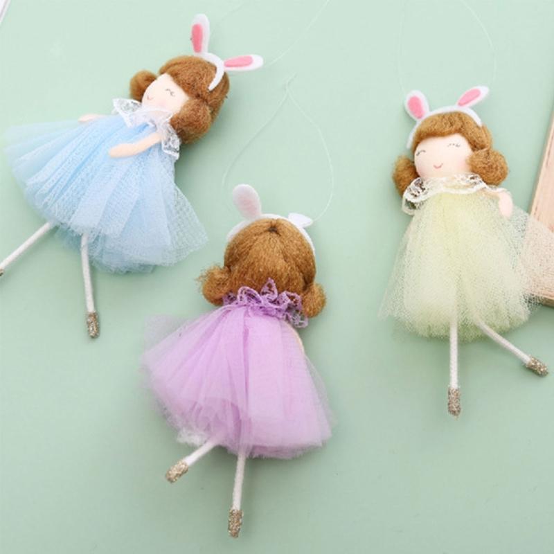 Hanging Ornament Girl Doll Figurine Set of 3 Easter Holiday Decoration Wall Mounted Pendant Room Decoration Easter Gift