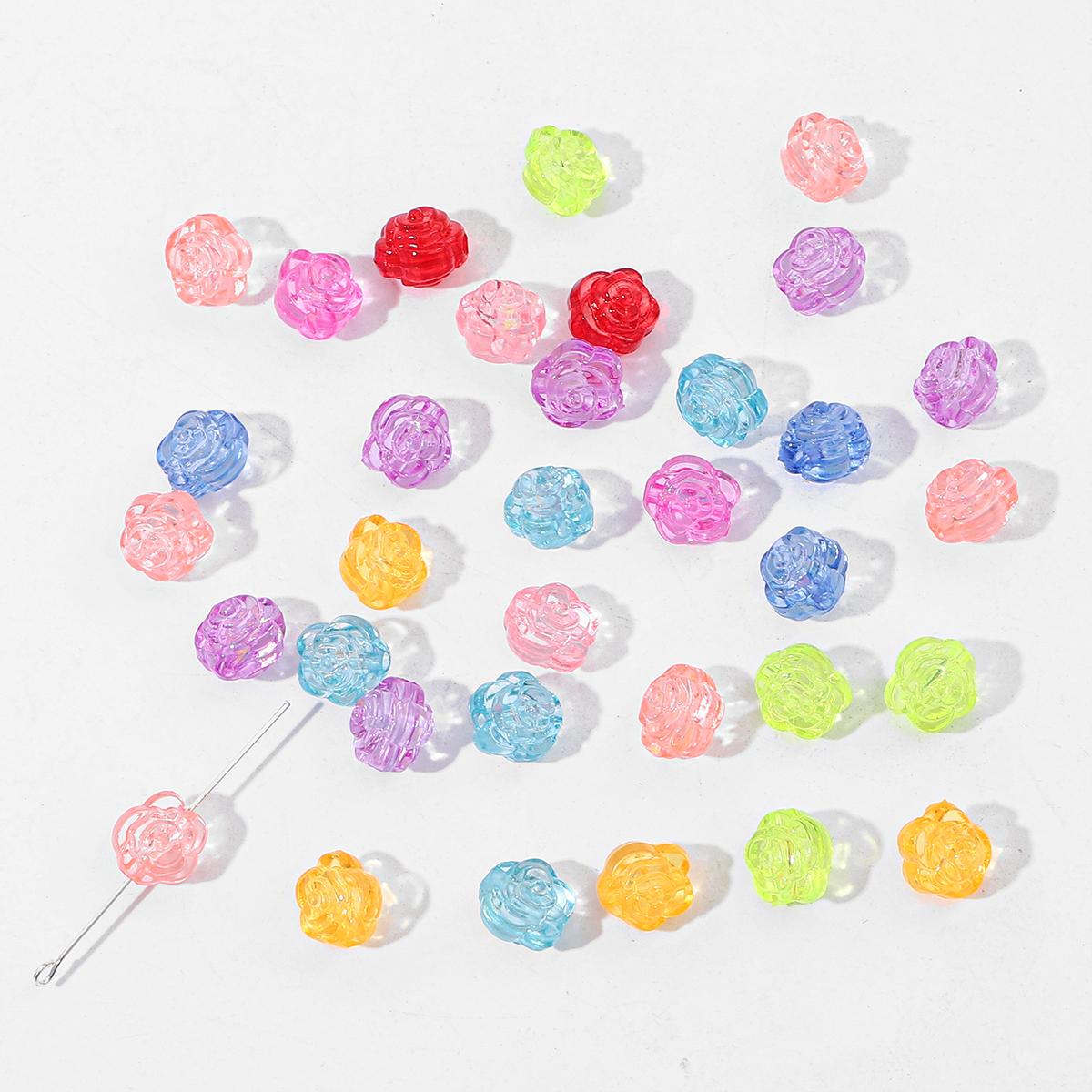 

20/30 шт. Пластмасові акрилові квіткові намистини Шарм для намиста, браслета. Саморобне виготовлення прикрас 12x11mm 30pcs різнокольоровий