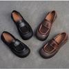 Johnature Versatile Breathable Mesh Flat Shoes Retro Genuine Leather Comfortable Sandals Women's Slip-on Shoes