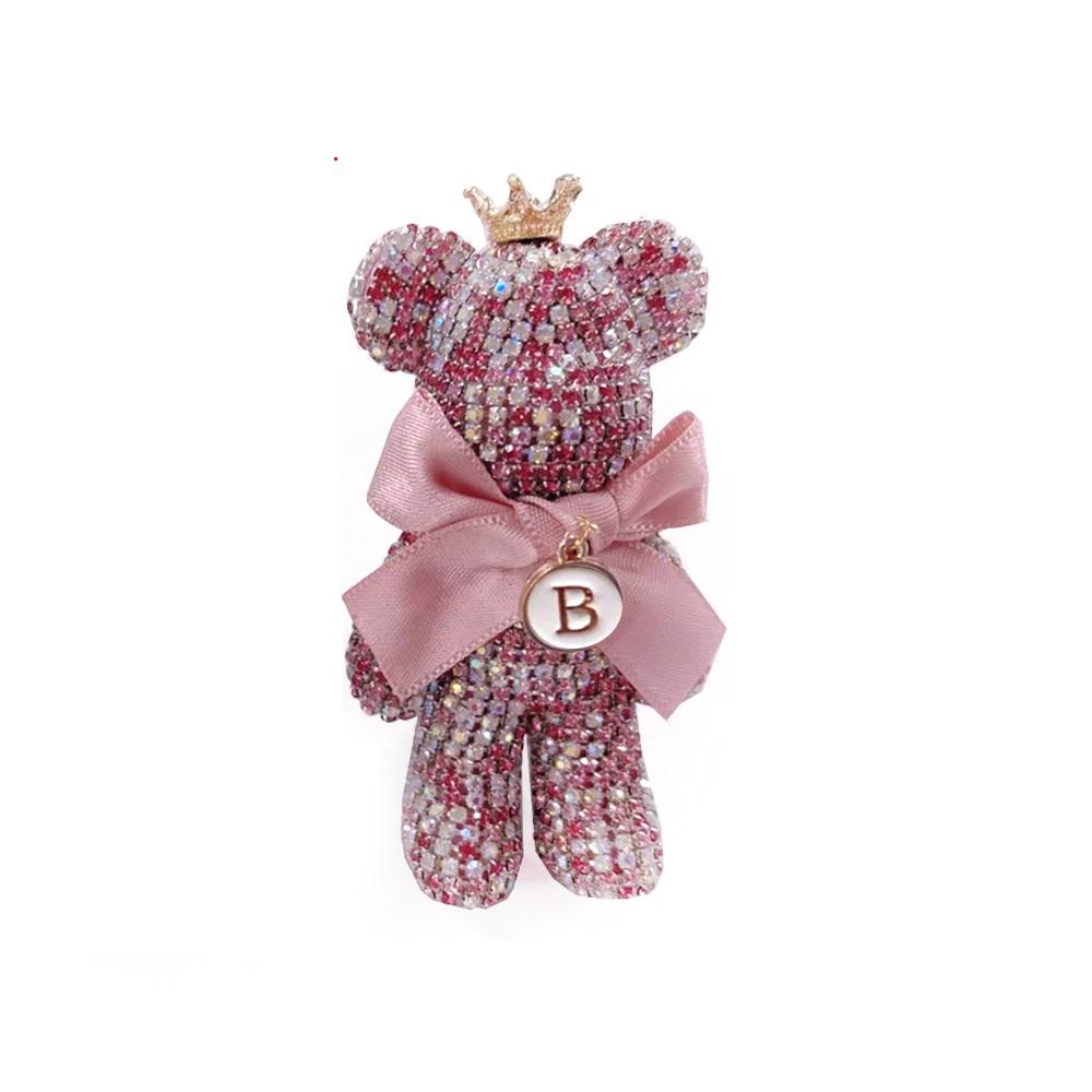 New Charm Bear Air Freshener Ornaments Creative Crystal Diamond Decoration Necklace Air Outlet Car Aromatherapy Accessories розовый