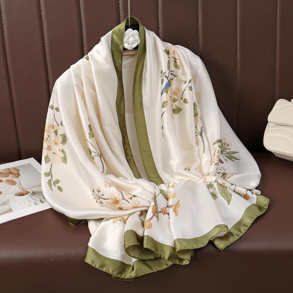 Print Silk Scarf Luxury Brand Shawls For Women Silk Head Scarves Hijab Wraps Femme Pashmina Foulard
