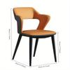 French Style 1Pc Leather Dining Chair with Backrest, Hollow Design, Suitable for Clubhouse Hotel Western Restaurant Cafe