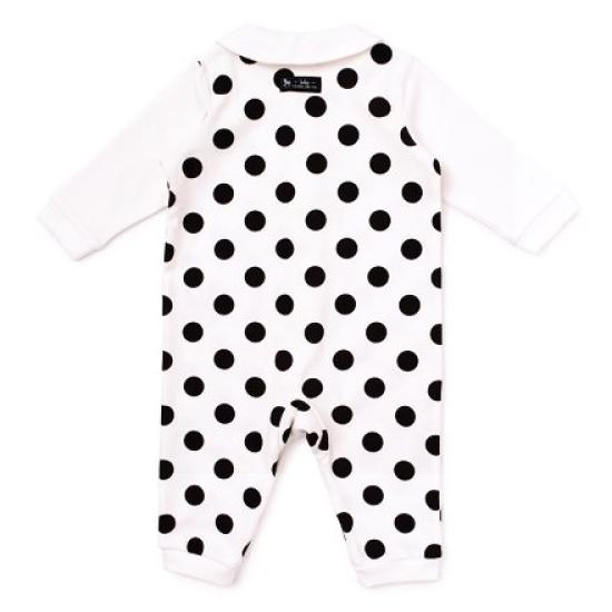 COLORFUL CANDY STYLE Rompers for Long Sleeve Front Toddler Polka Dot Large B3100100 Girls, Coveralls, Cute, Opening, (White)