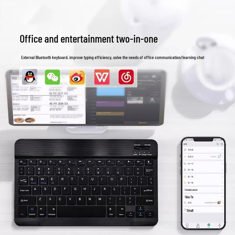 Rechargeable Wireless Bluetooth Keyboard & Mouse Set for iPad, Xiaomi, Huawei Tablets & Phones