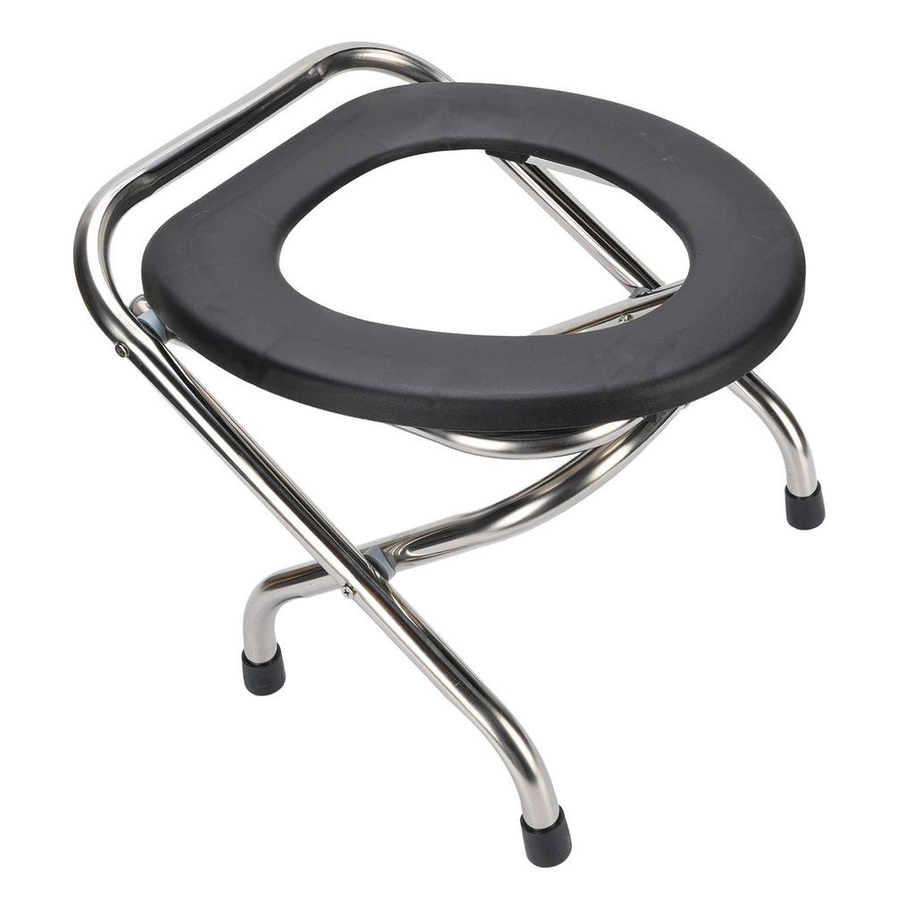 Faltbarer Toilettenstuhl Tragbarer Toilettenstuhl Edelstahl Ergonomischer Toilettenstuhl für Erwachsene