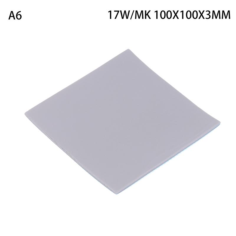 1Pc - 17W/MK GPU CPU Heatsink Cooling Conductive Silicone Thermal Pad 100x100mm Thickness 0.5/1/1.5/2/2.5/3mm Insulation Pad