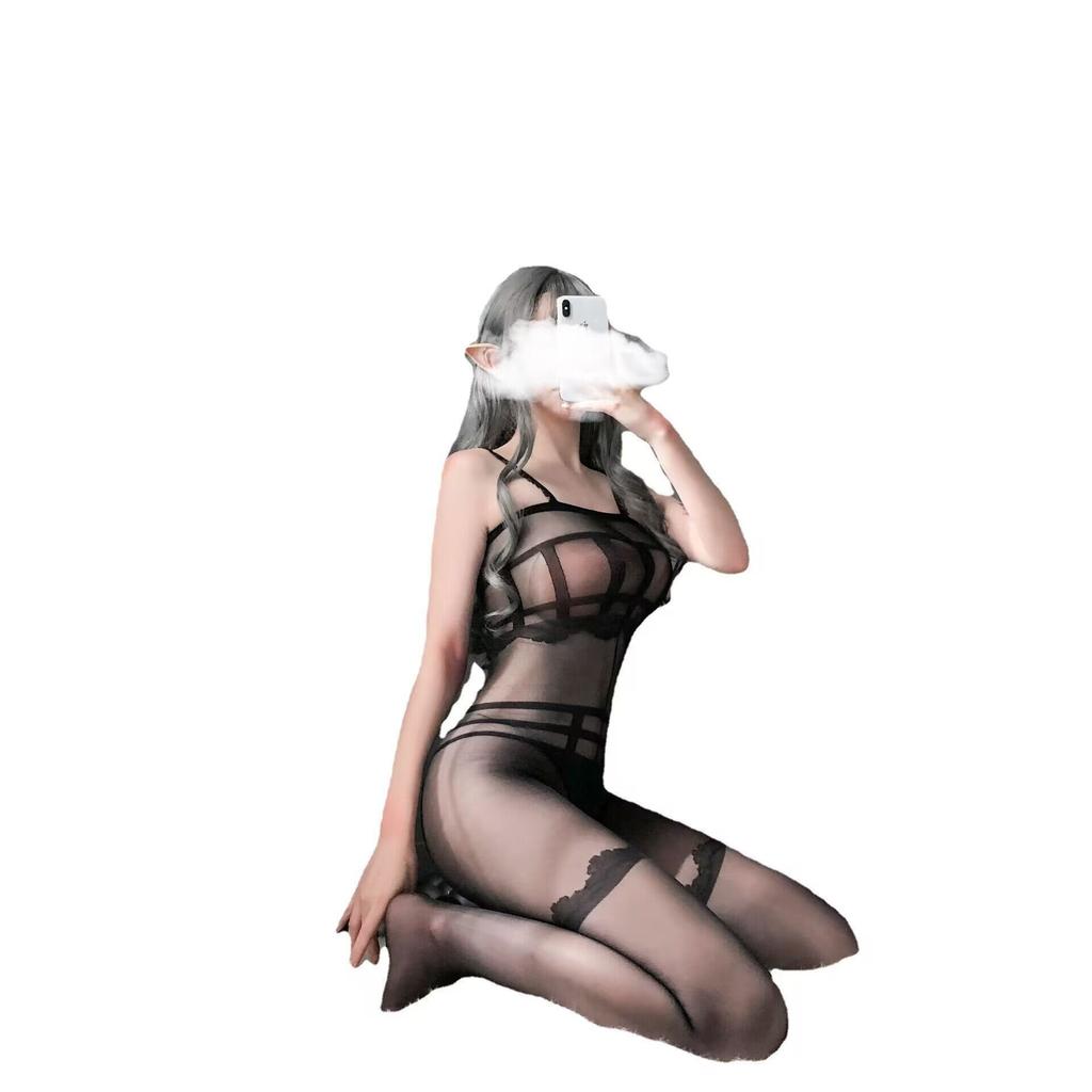 New sex underwear sexy perspective open crotch temptation jacquard tight one-piece stockings clothing perspective