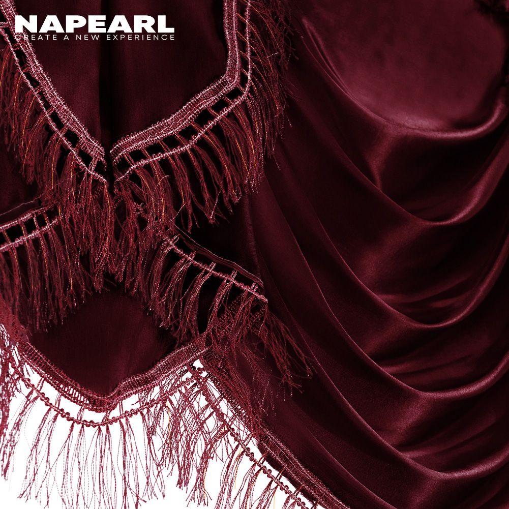 1PC NAPEARL European Luxury Tassel Decoration Solid Color Curtain Head for Home Decor