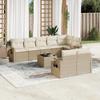 VidaXL Garden Lounge Set with Cushions 9 Pcs, Patio Sofas, Patio Furniture Set, Outdoor Furniture, Beige 3252765