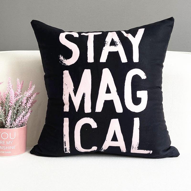 Nordic Ins Style Pink Girl Sofa Pillow Cushion Printed Bedside Car Office Cushion