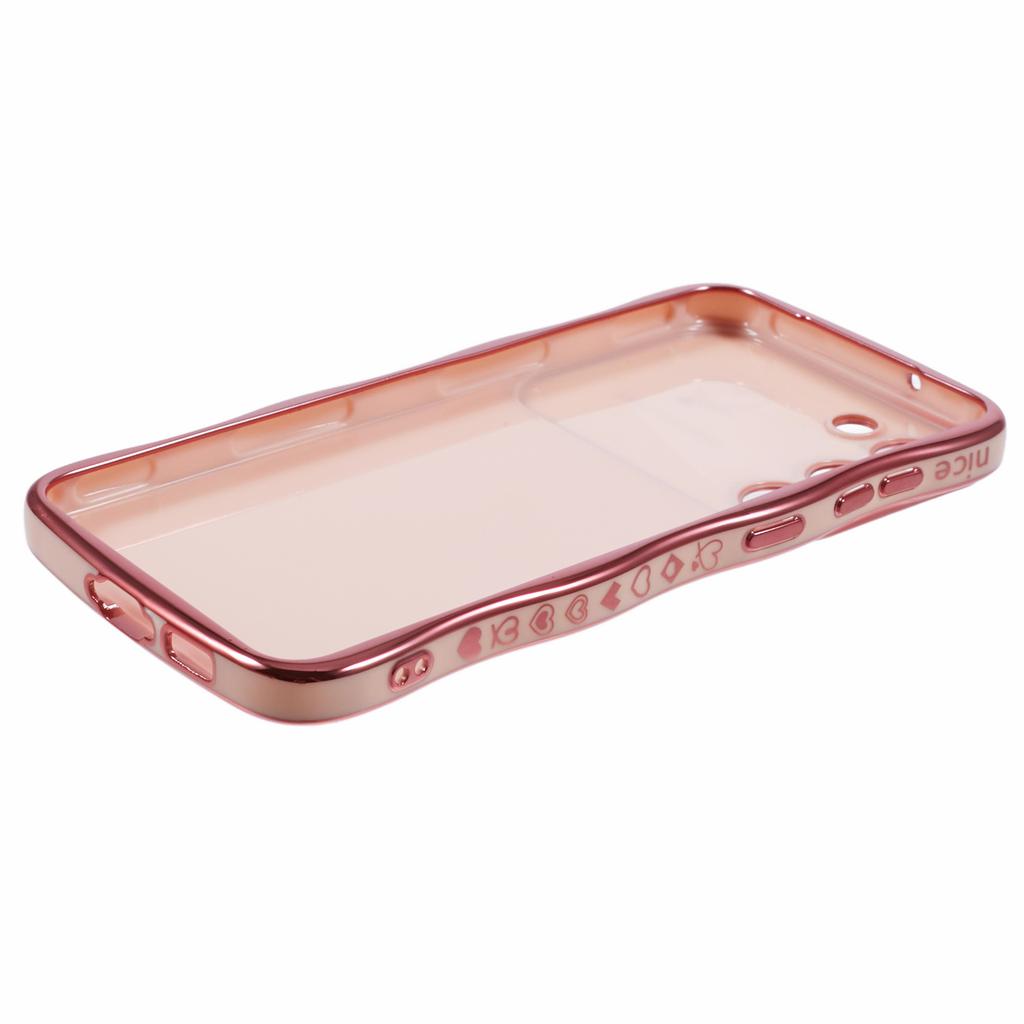 For Samsung Galaxy S23 Case Love Hearts TPU Phone Cover Curly Wave Frame Large Window