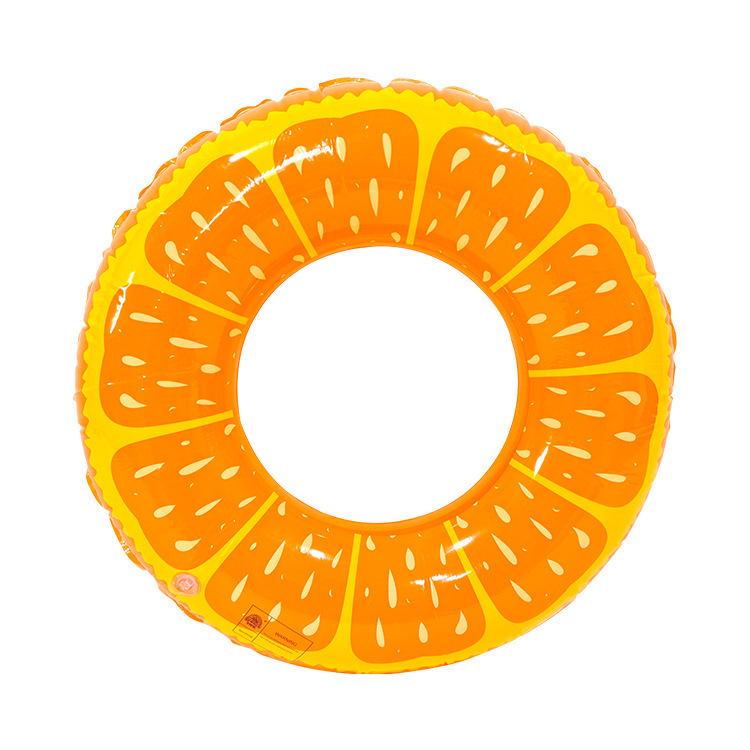 Adult & Baby PVC Fruit-Design Swim Ring - Thickened Lifebuoy for Water Parks 60cm оранжевый
