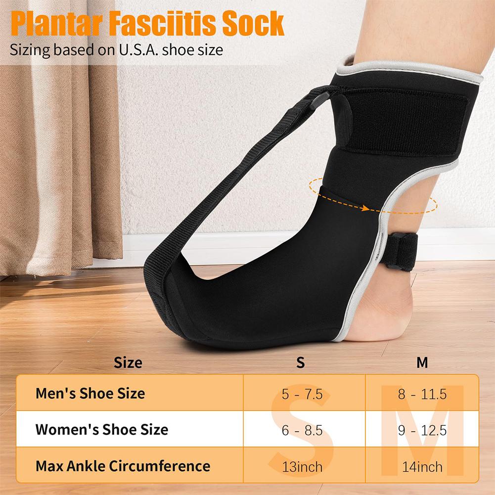 Plantar Fasciitis Night Splint Sock Adjustable Plantar Fasciitis Brace Soft and Comfortable Foot Brace for Women and Men