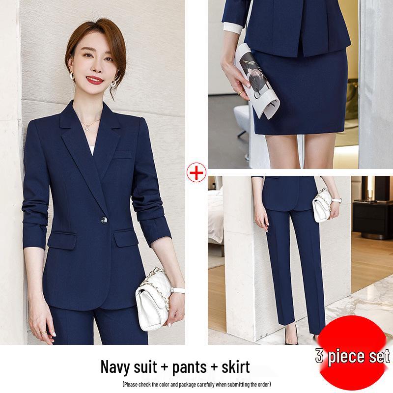 Women's High-End Korean Style Blazer Suit - Professional Workwear for Autumn/Winter