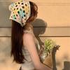 Turban Knitted Headband Floral Women Hair Scarf Elegant Triangle Bandana  Girls