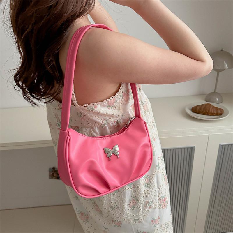 Chic Fashionable Butterfly Bow Shoulder Bag Trendy Street Style Satchel Purse For Women