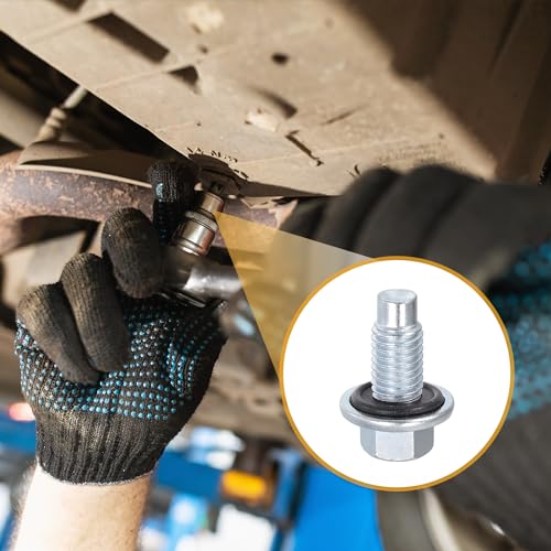 Partuto Oil Drain Plug Pan Thread Repair No.11519933 - Car Sump Drain Nut Oil Drain Bolt - Metal Silver Tone for Buick - 2pcs