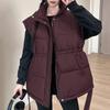 Fashion Winter Warm Vest Woman Outerwears With Belt Sleeveless Parka Casual Thick Women's Jackets