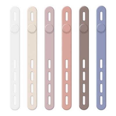 [Set mit 6, 4-Loch verstellbar, einfache Installation] Kabelklemmen, Kordelklemmen, Kabelbinder, Kabel organisieren (Morandi-Farbe, 6er-Set)