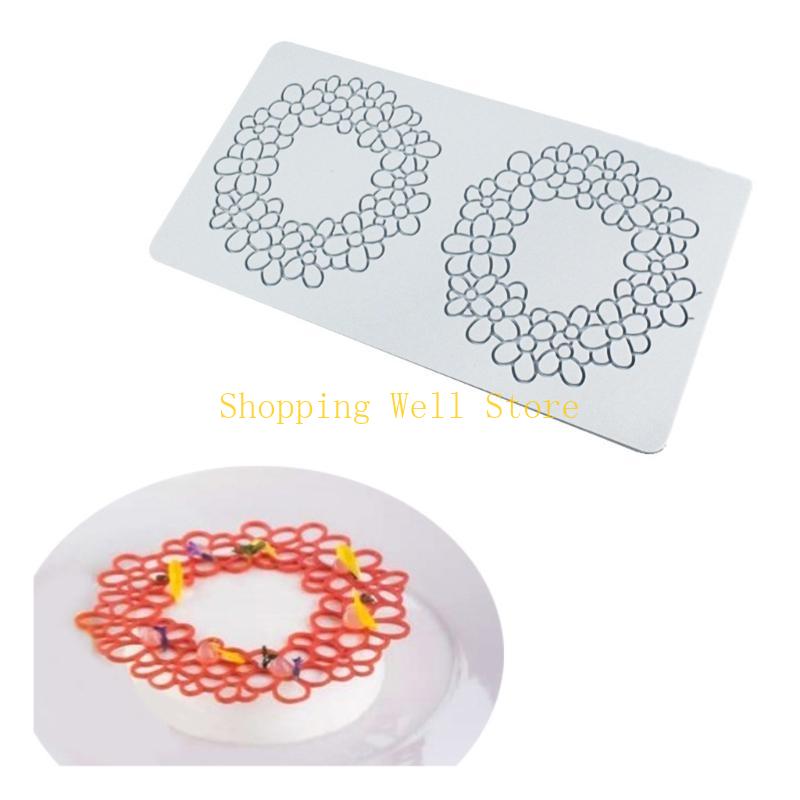 KX4B Leaf Branch Pattern Laces Mat Fondants Mat Cake Decorating Supplies