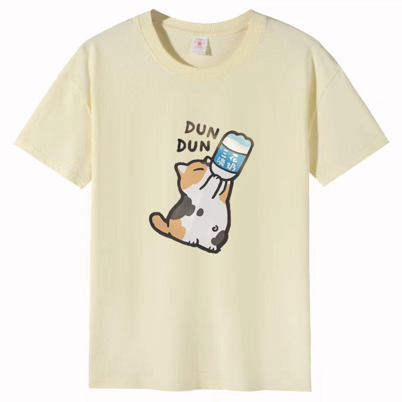 

Футболка с короткими рукавами, женская, хлопковая, с рисунком из мультфильмов, популярная летняя футболка с коротким рукавом M