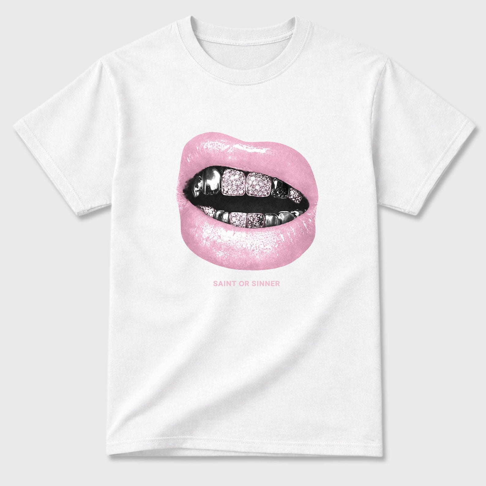 Saint or Sinner graphic tee. Streetwear Brand Graphic T-Shirt. 4s Iced Carmine S