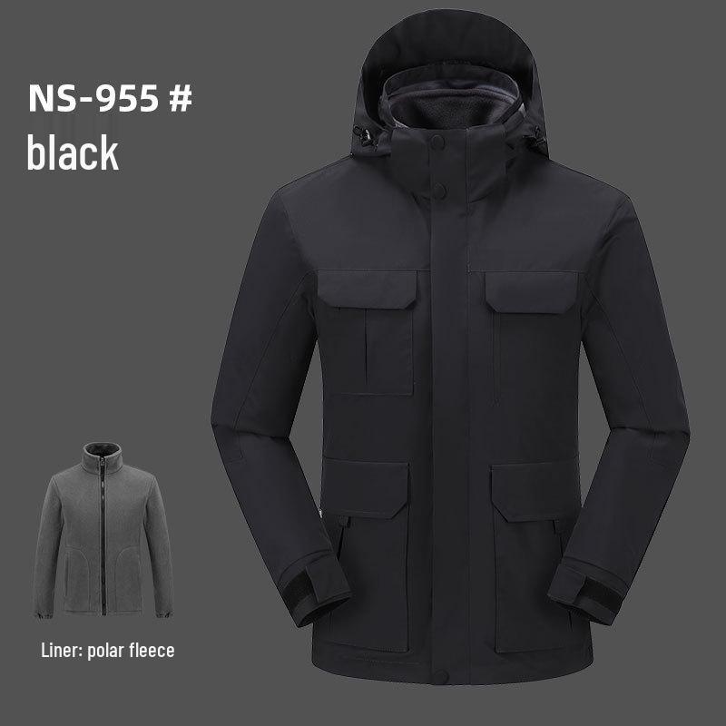 Custom Camouflage Three-in-One Jacket with Logo, Men's/Women's Fleece Workwear for Autumn/Winter, Made-to-Order with Custom Printing