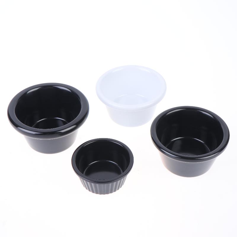 Sauce Bowl Round Glossy Melamine Black Mini Dipping Cup American Tableware For Cafe For The Kitchen